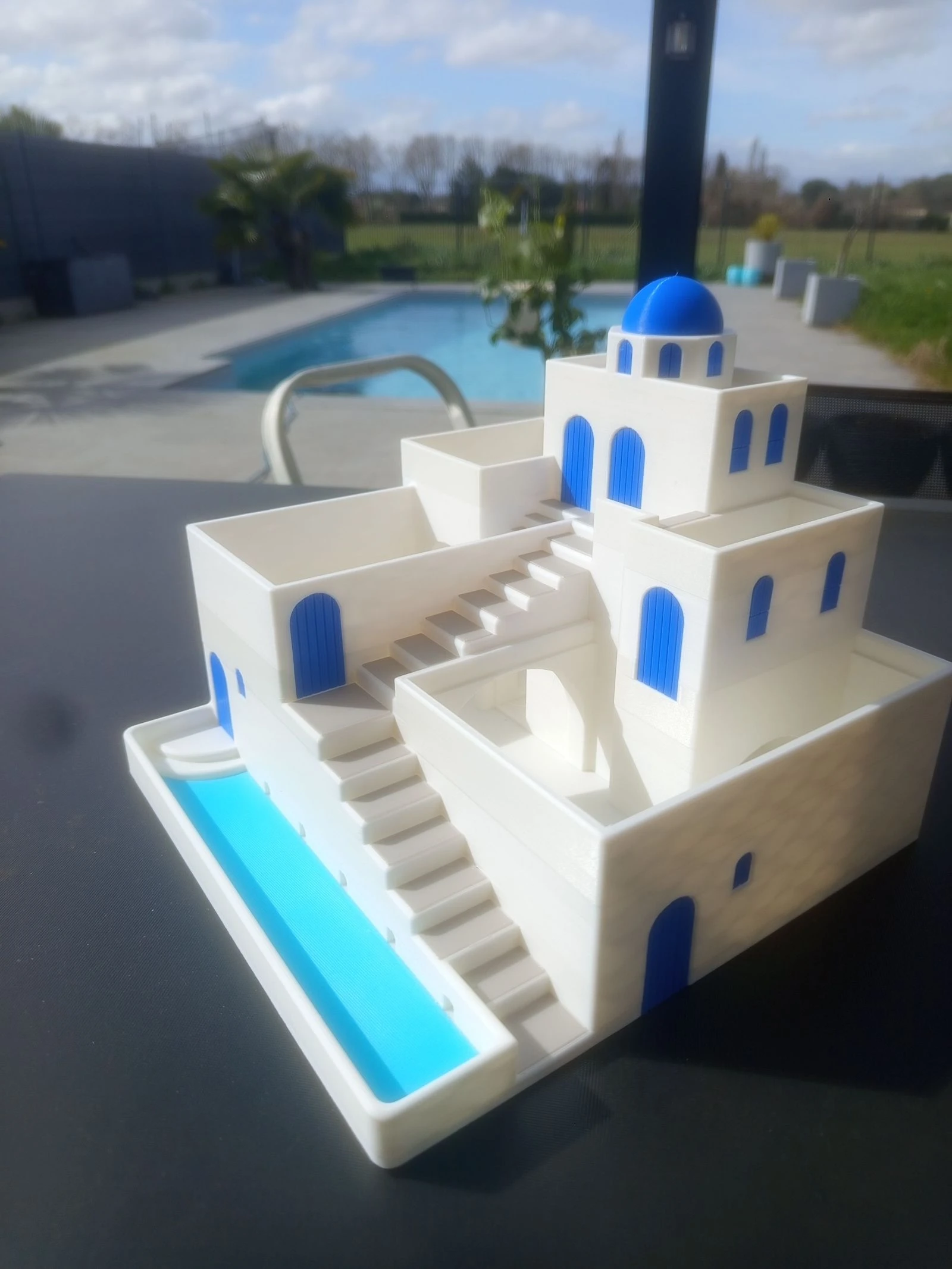 Jardinière 24 cm Grecia persianas azules Santorini 💙 – photo 13